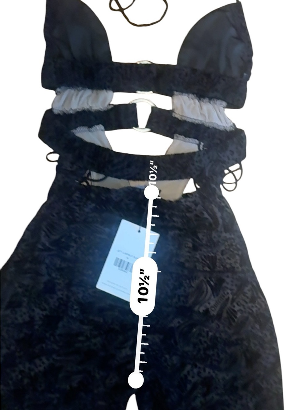 Open-Back Black Lace-Up Wide-Leg Jumpsuit - Picture 15 of 16